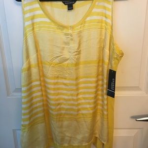 George yellow striped tank top BNWT 2x